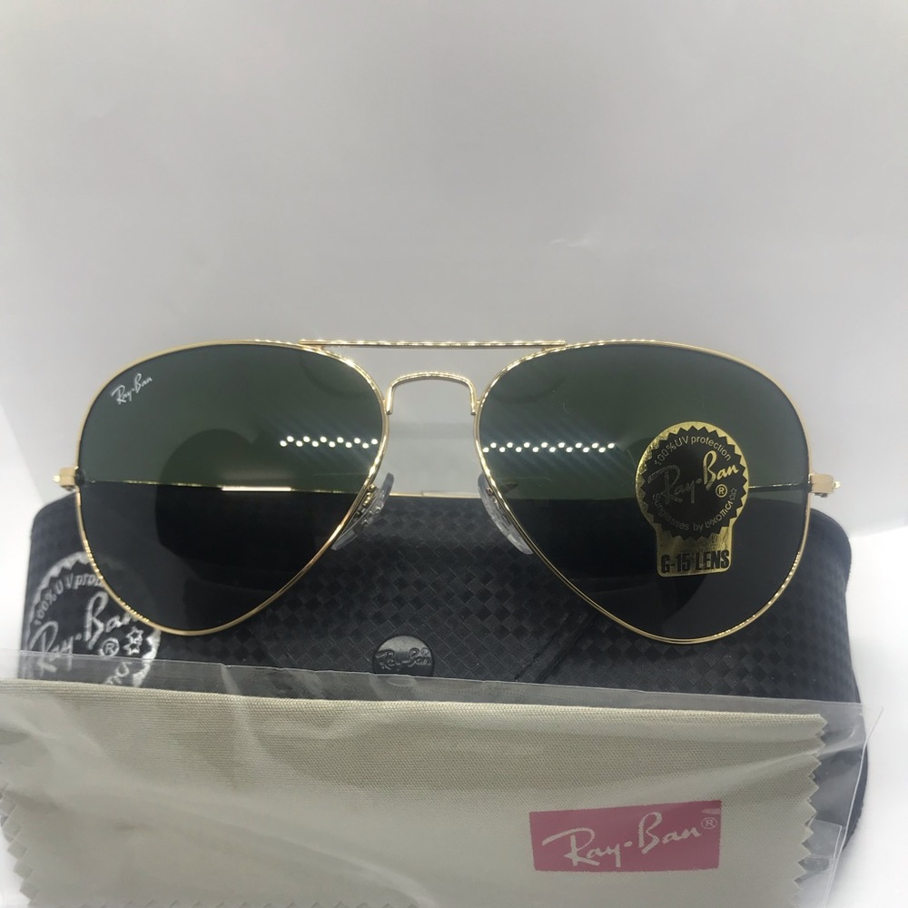 BNWT Rayban Aviator sunglass Gold G15 lenses 3025 Assorted sizes